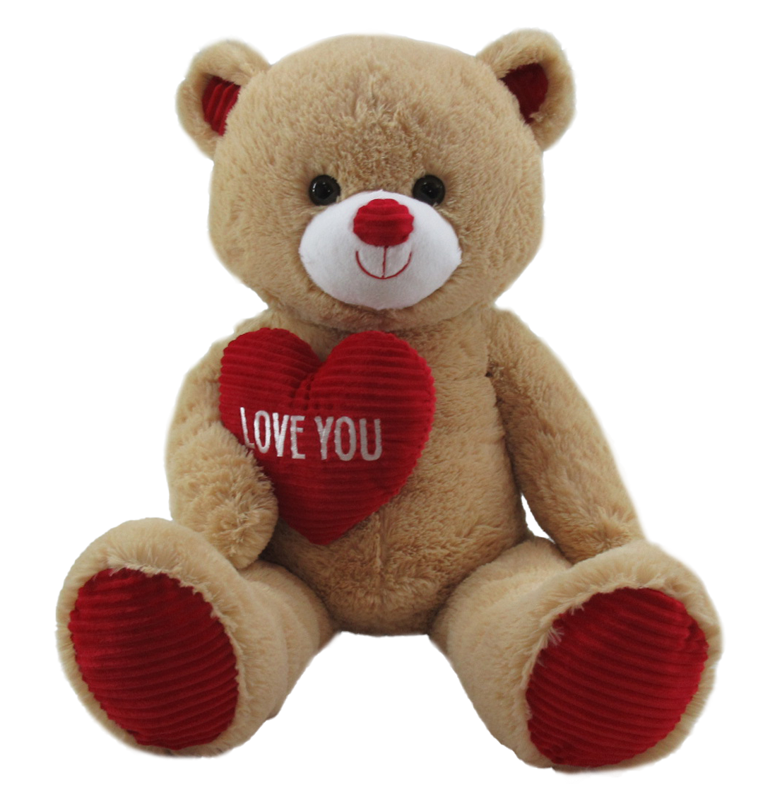 37.5 Light Brown Bear With Red LOVE YOU Heart. Stuffed Animal Moth Goffa Toys
