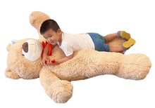 Jumbo Beige Bear with Red Ribbon, Life Size Stuffed Animal,, 56" #39441/BE