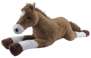 60" Laying Quarter Horse, Star face horse, Plush Toy, #48469