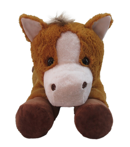 39.5" Laying brown Horse, Blaze face horse, Plush Toy, #49056D