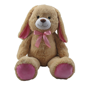 41" Beige Stuffed Bunny Rabbit with Pink Ribbon  #49909A