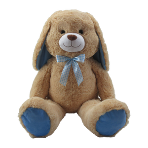 41" Beige Stuffed Bunny Rabbit with Blue Ribbon  #49909B