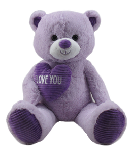 37.5" Purple Bear With Purple "LOVE YOU" Heart. Stuffed Animal, Mother's Day #51513A