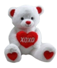 37.5" White Bear With Red "XOXO" Heart. Stuffed Animal, Valentine #51514B