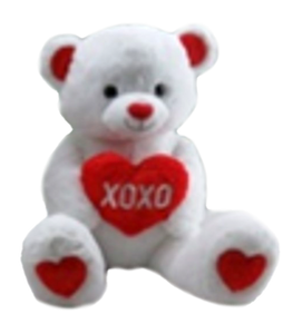 37.5" White Bear With Red "XOXO" Heart. Stuffed Animal, Valentine #51514B