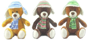 35" Winter Bears, Stuffed Bears with Hats and Scarves