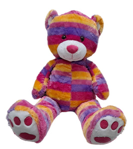 34" Striped Rainbow Bear