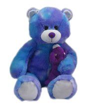 51" Jumbo Tie-Dye Mommy Bear with Baby Bear, blue or purple