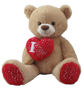 37.5" Tan Bear With Red "I Love You" Heart #49491