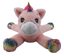 37" Plush Laying Pink Unicorn with Hot-Pink Mane, Shimmery Rainbow Hooves #50282